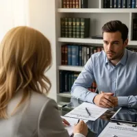 Autónomo hablando con abogada laboral